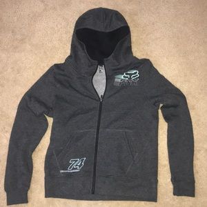Fox dark gray zip up sweater